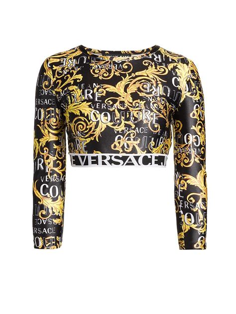 versace cropped logo top|Versace tops women on sale.